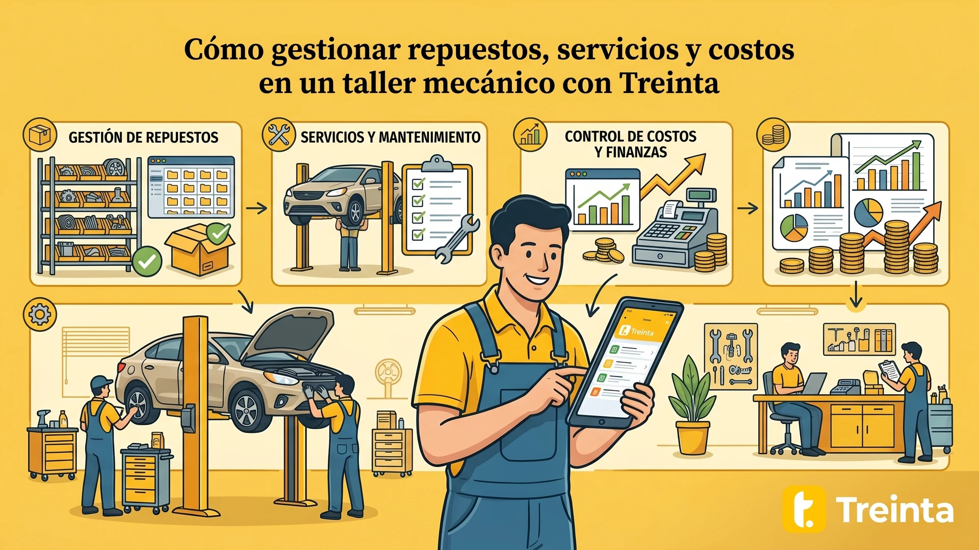 Usuario de Treinta llevando su inventario con un sistema
