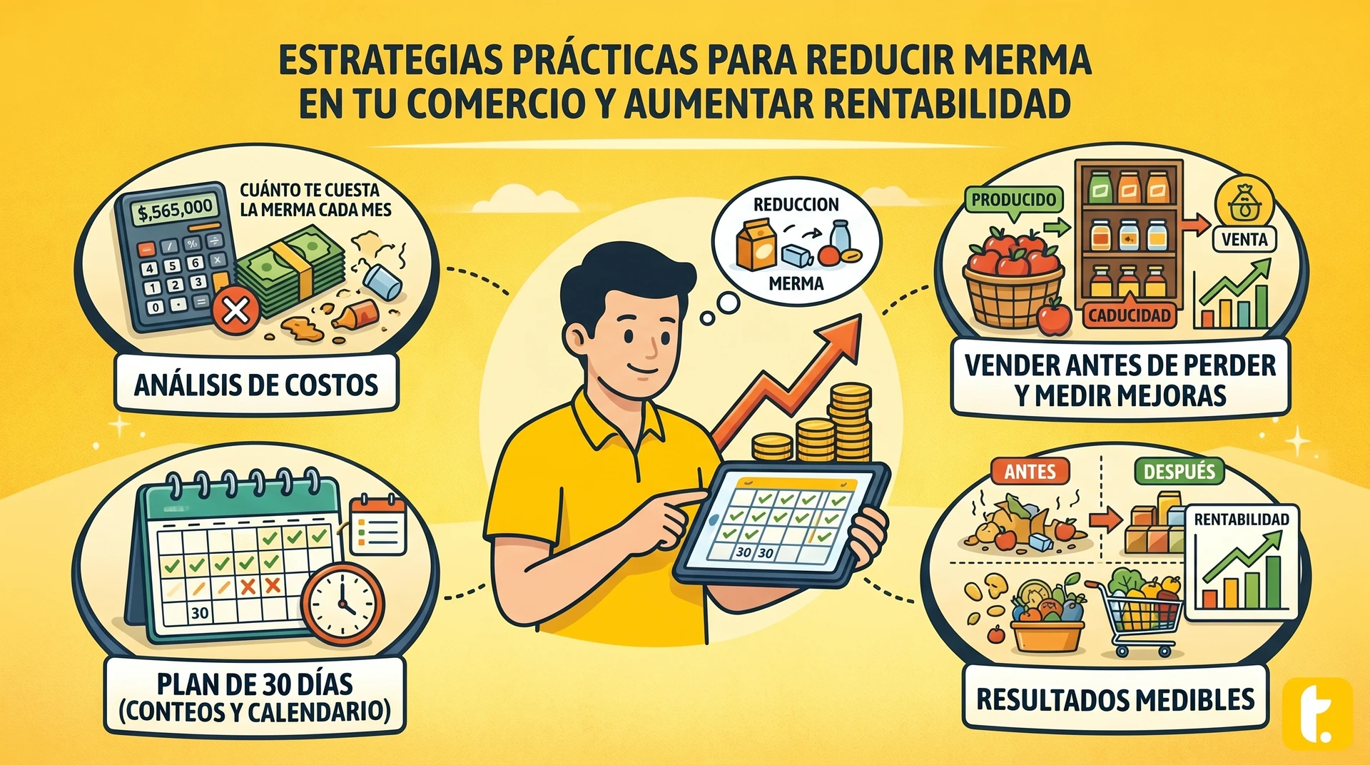 Usuario de Treinta llevando su inventario con un sistema