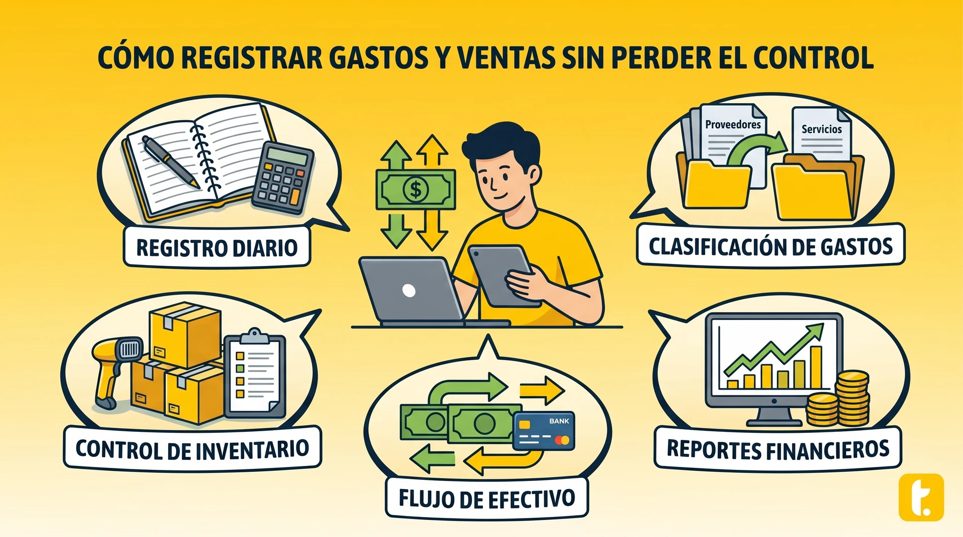 Usuario de Treinta llevando su inventario con un sistema